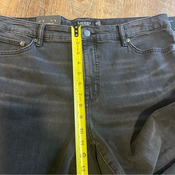 NWT Ralph Lauren High Rise Skinny Ankle Super Stretch Black Jeans Size 14W - Picture 6 of 11